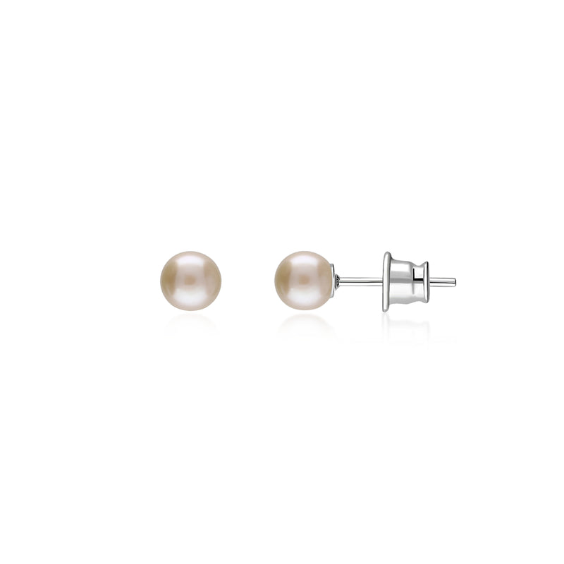 Sterling Silver Pearl 4mm Ball Stud Earrings