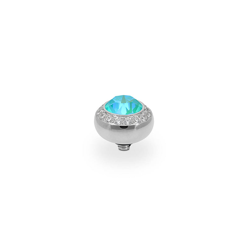Tondo Deluxe Silver and Laguna Delite Crystal Ring Gem Top, 10mm