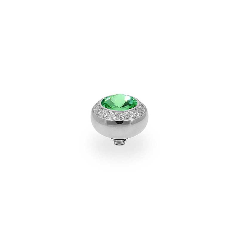 Tondo Deluxe Silver and Peridot Crystal Ring Gem Top, 10mm