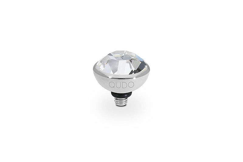 Bottone Silver and Clear Crystal Ring Gem Top, 10mm