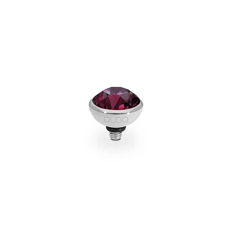 Bottone Silver and Amethyst Crystal Ring Gem Top, 10mm
