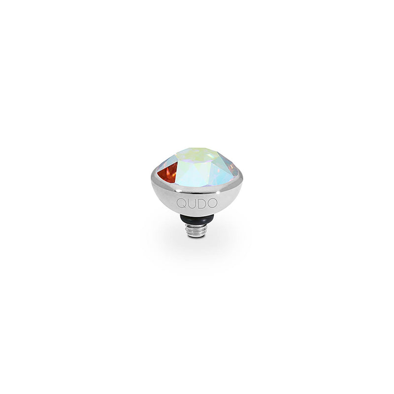 Bottone Silver and Aurora Boreale Crystal Ring Gem Top, 10mm