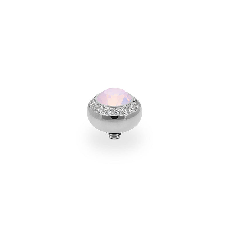 Tondo Deluxe Silver and Rose Opal Crystal Ring Gem Top, 10mm