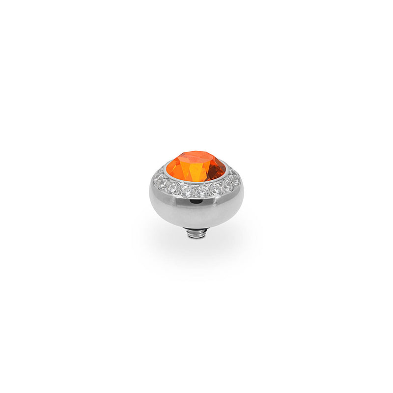 Tondo Deluxe Silver and Sun Crystal Ring Gem Top, 10mm