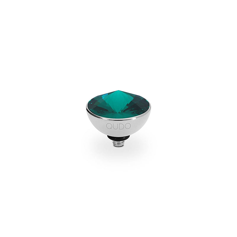 Bottone Silver and Emerald Crystal Ring Gem Top, 11.5mm