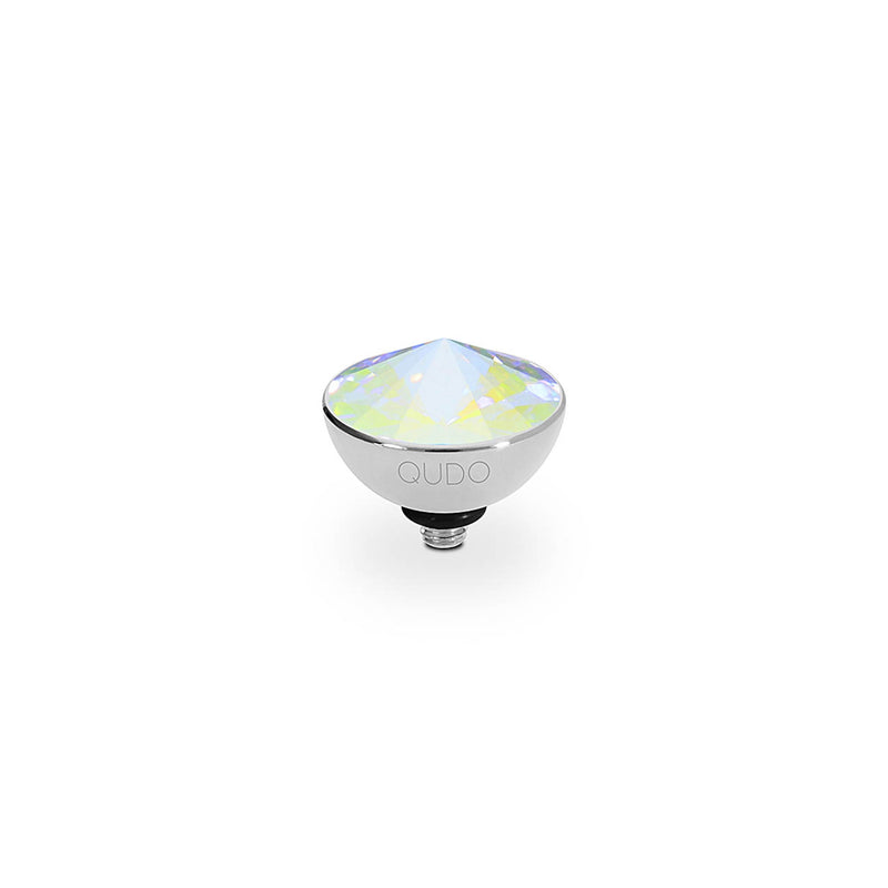 Bottone Silver and Aurora Boreale Crystal Ring Gem Top, 11.5mm