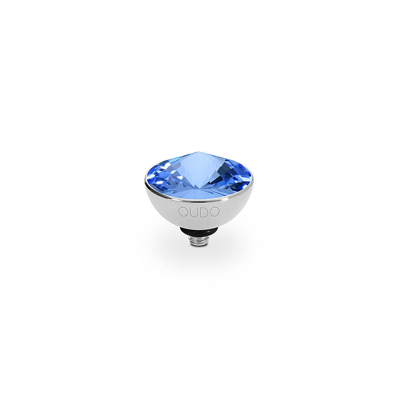 Bottone Silver and Light Sapphire Crystal Ring Gem Top, 11.5mm