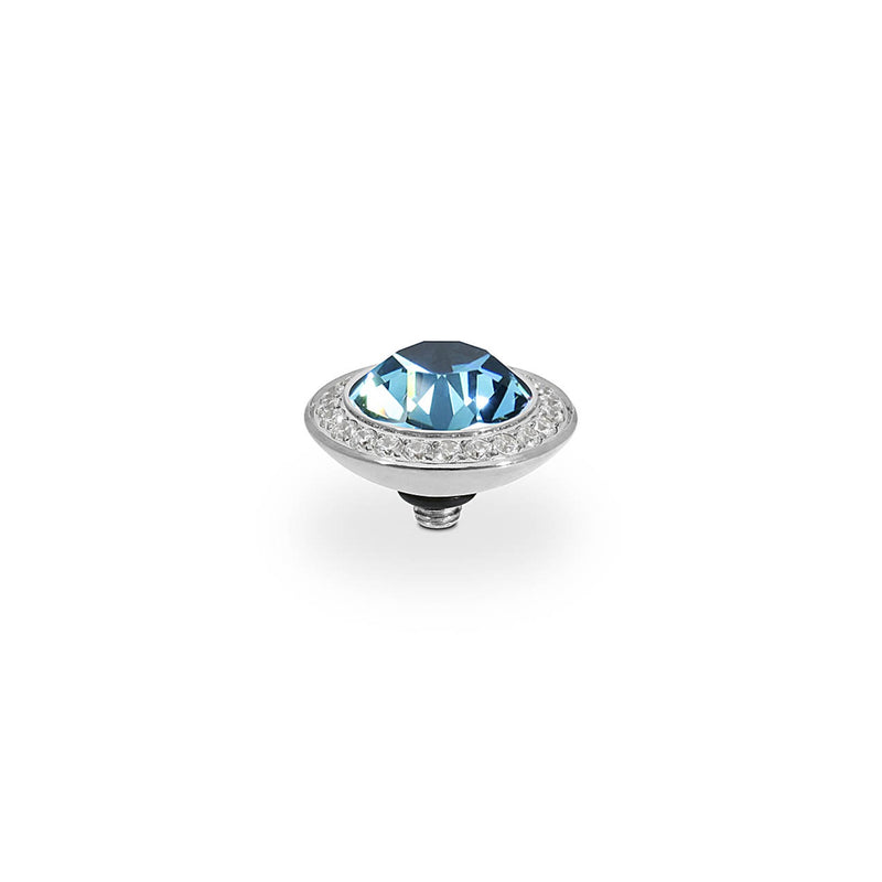 Tondo Deluxe Silver and Montana Ring Gem Top, 13mm