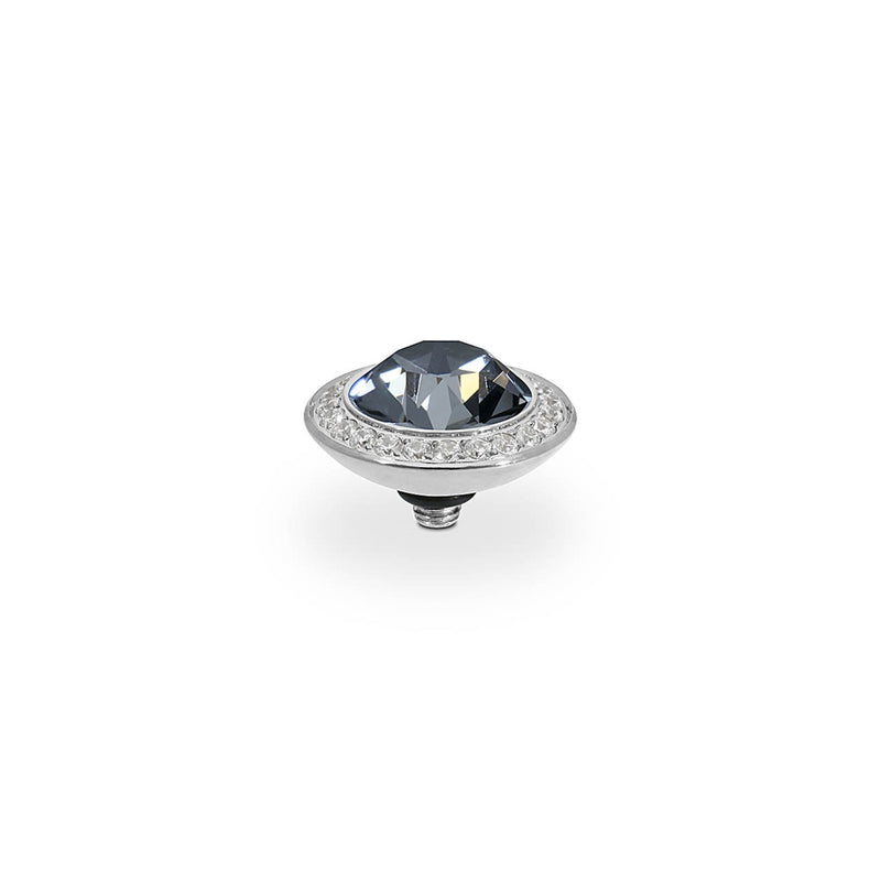 Tondo Deluxe Silver and Silver Night Ring Gem Top, 13mm