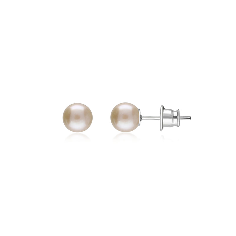 Sterling Silver Pearl 6mm Ball Stud Earrings