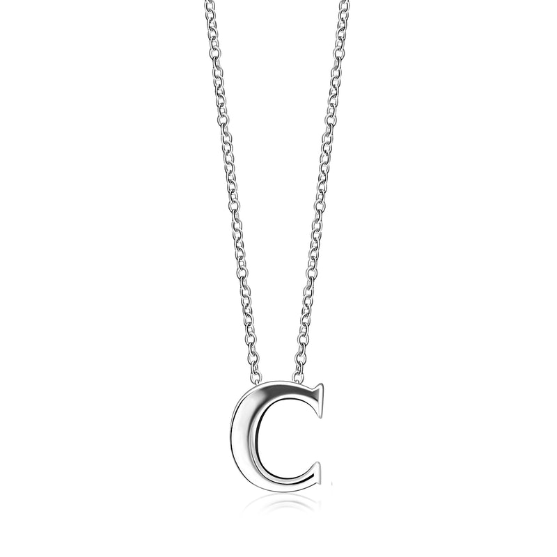Sterling Silver Initial 'C' Necklace