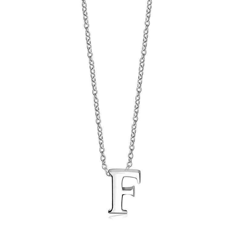 Sterling Silver Initial 'F' Necklace