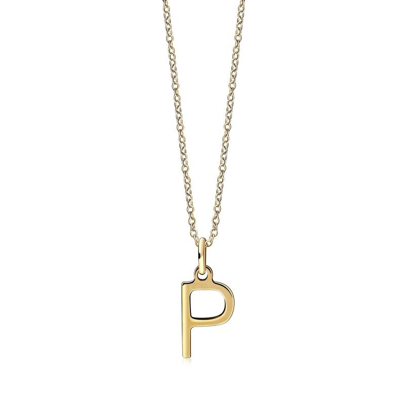 9ct Yellow Gold Initial 'P' Necklace