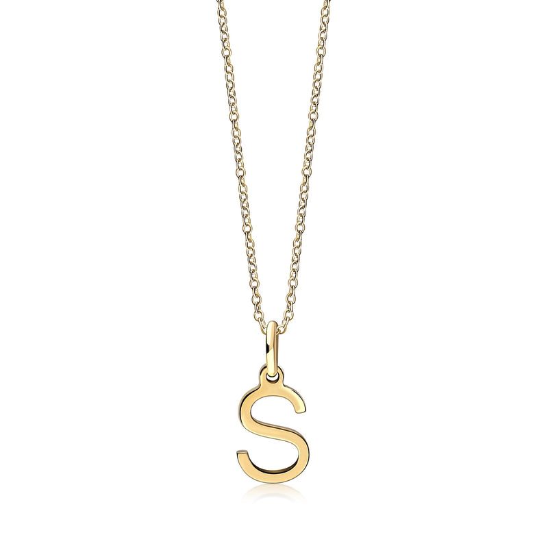 9ct Yellow Gold Initial 'S' Necklace