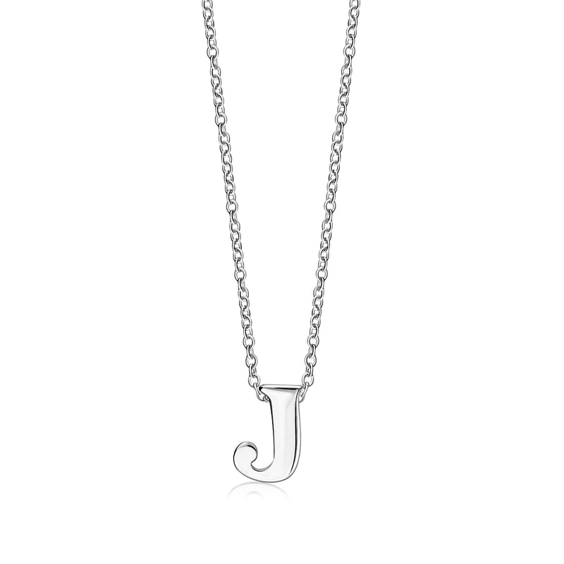 Sterling Silver Initial 'J' Necklace
