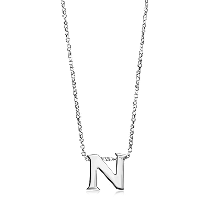 Sterling Silver Initial 'N' Necklace