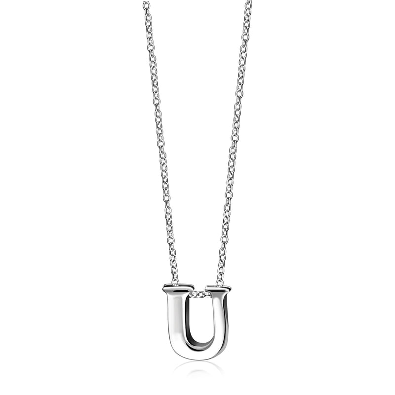 Sterling Silver Initial 'U' Necklace