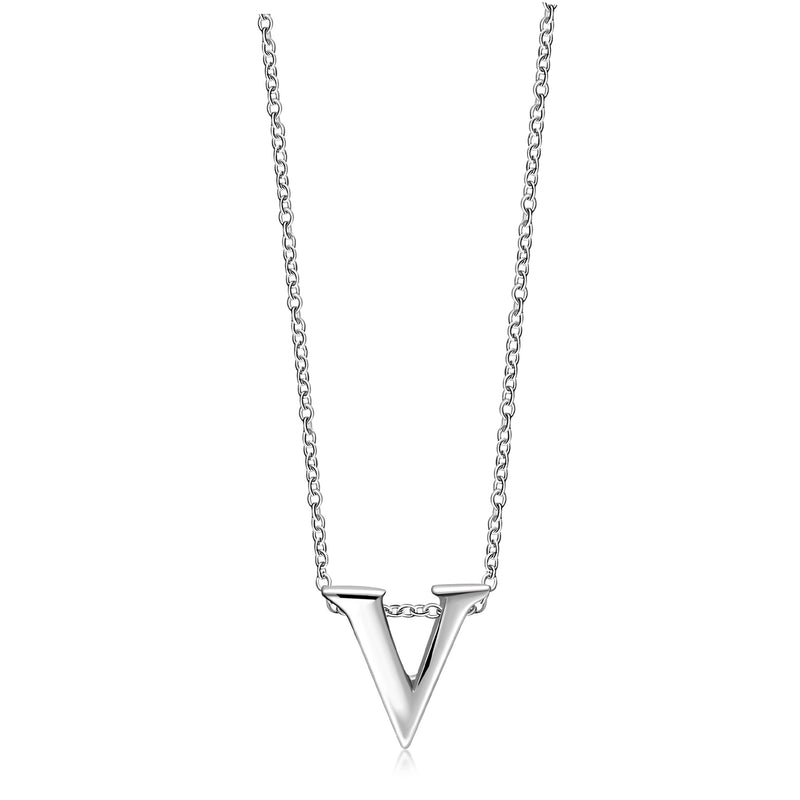 Sterling Silver Initial 'V' Necklace