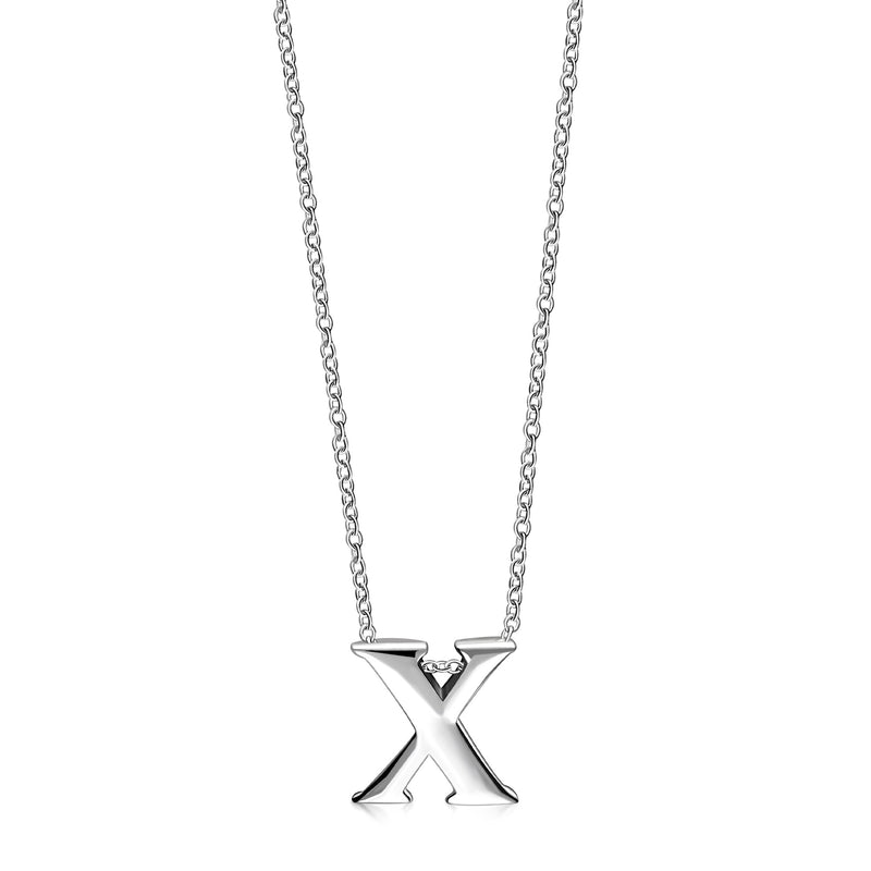 Sterling Silver Initial 'X' Necklace