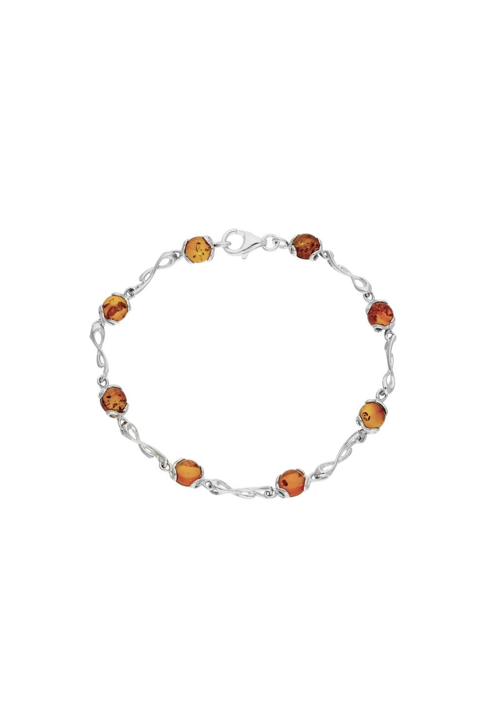 Sterling Silver Amber Designer Bracelet