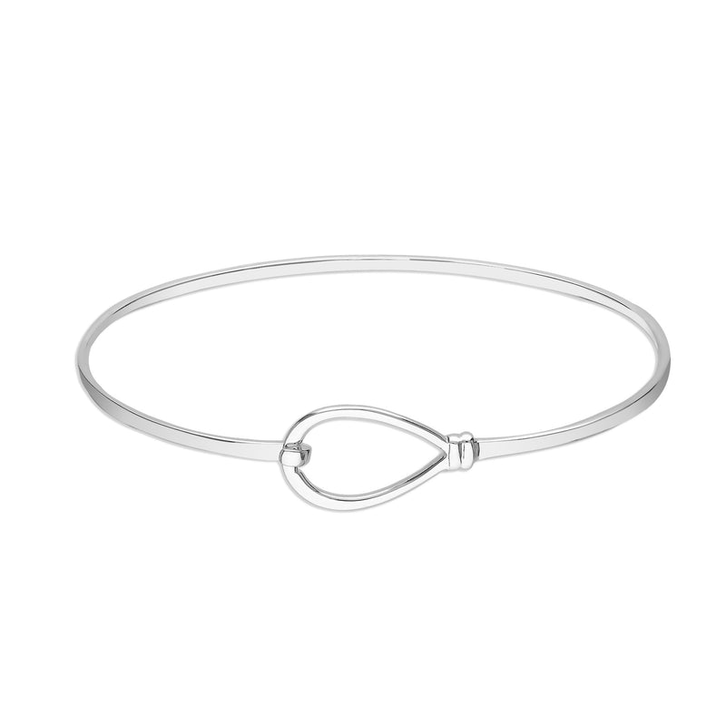 Sterling Silver Teardrop Hook Bangle