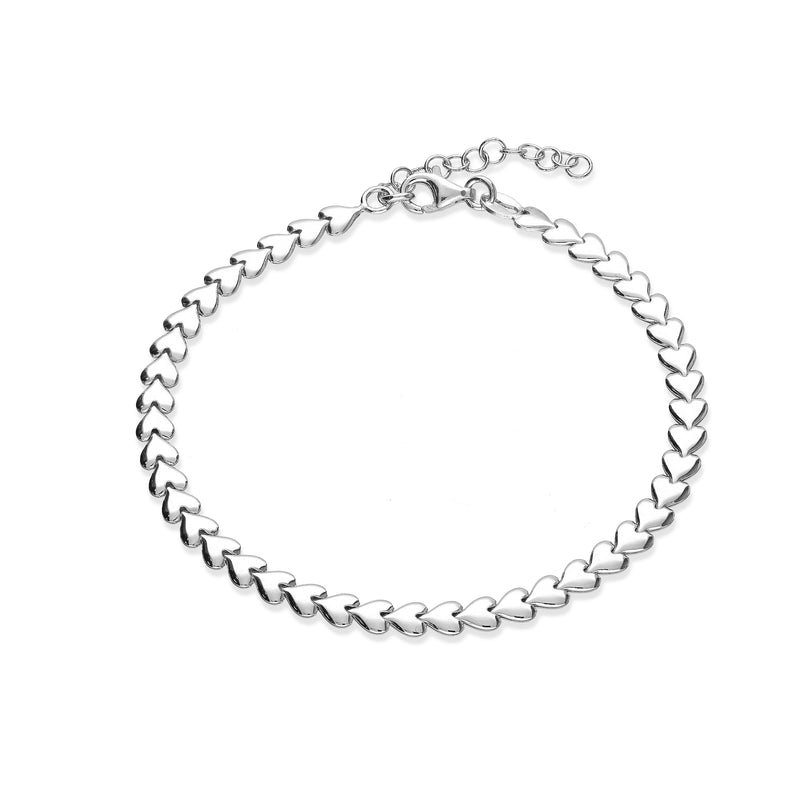 Sterling Silver Multi Heart Bracelet