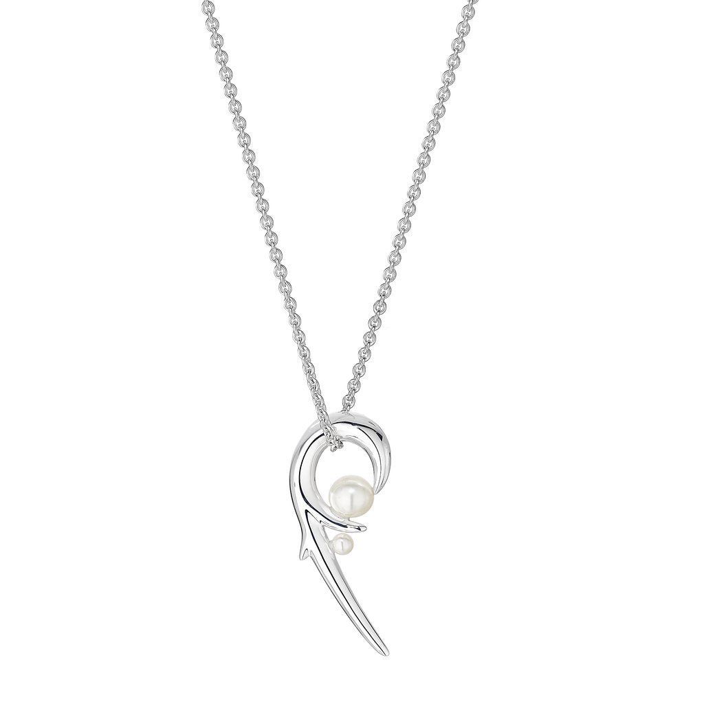 Silver Hooked Pearl Pendant