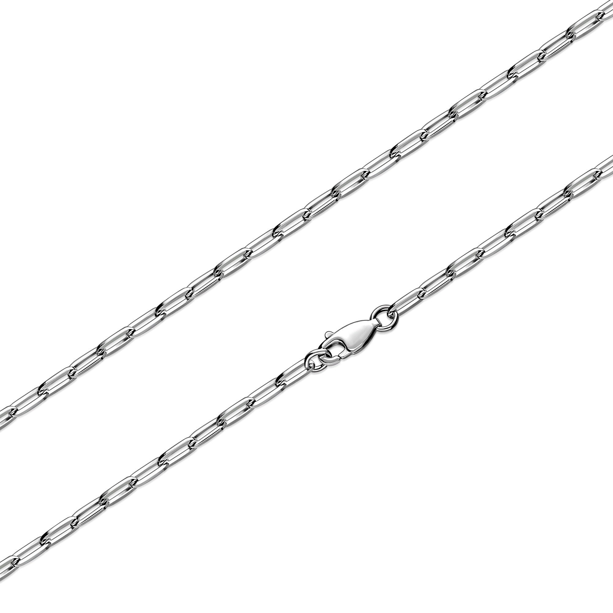 Sterling Silver Mini Paper Clip Chain 2.43mm 18"