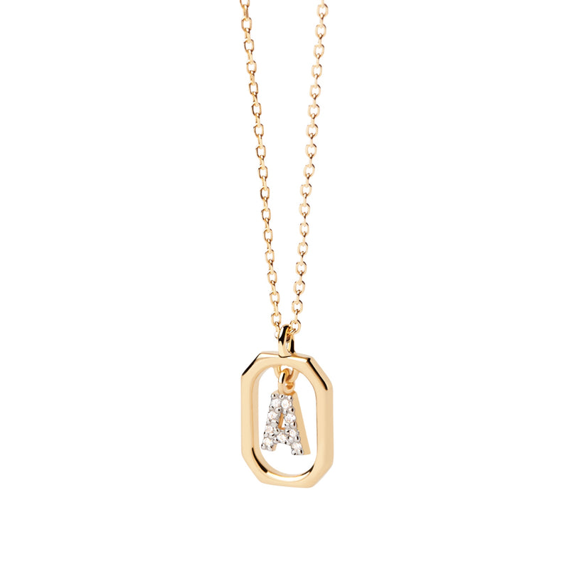 18ct Yellow Gold Vermeil Mini Letter A Necklace