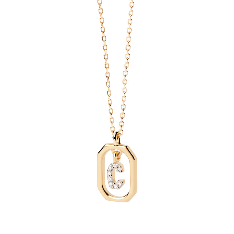 18ct Yellow Gold Vermeil Mini Letter C Necklace