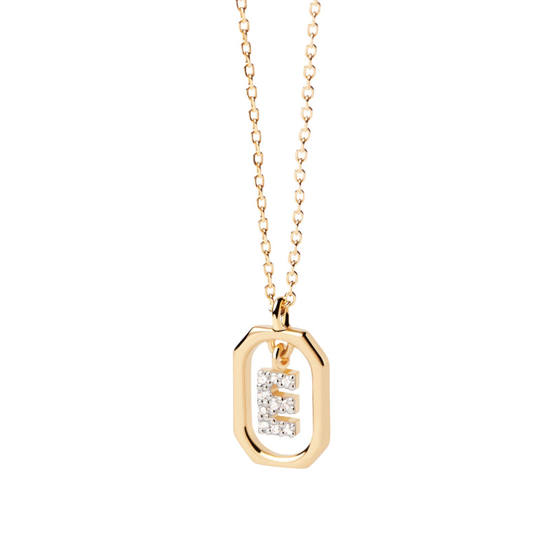 18ct Yellow Gold Vermeil Mini Letter E Necklace