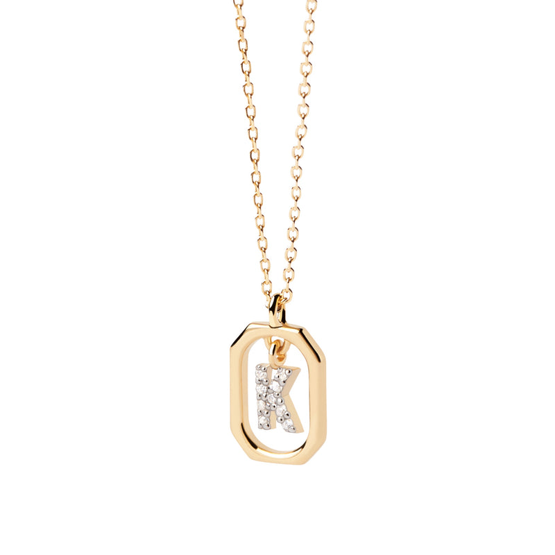 18ct Yellow Gold Vermeil Mini Letter K Necklace