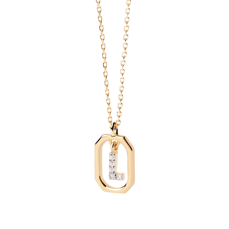 18ct Yellow Gold Vermeil Mini Letter L Necklace
