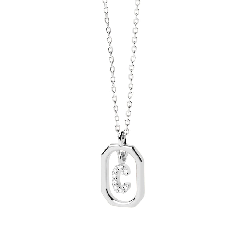 Sterling Silver Mini Letter C Necklace