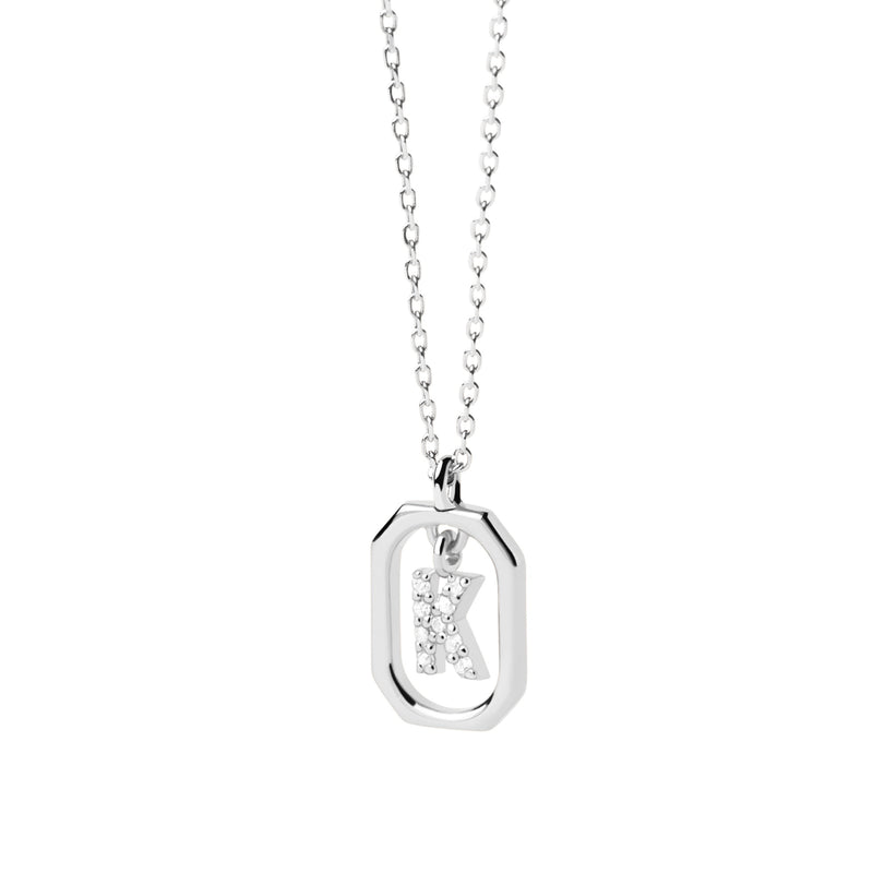 Sterling Silver Mini Letter K Necklace