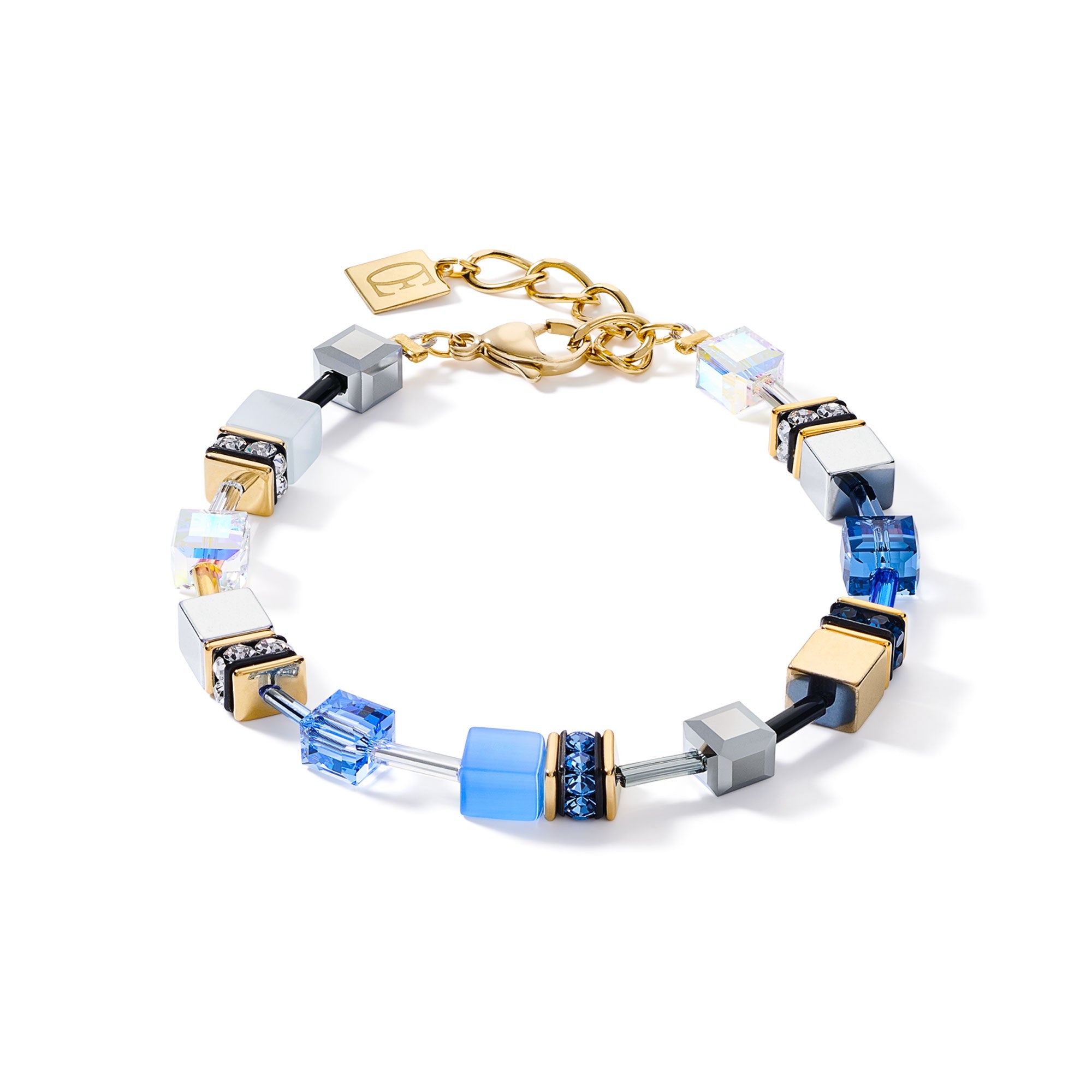 GeoCUBE Blue-Gold Bracelet