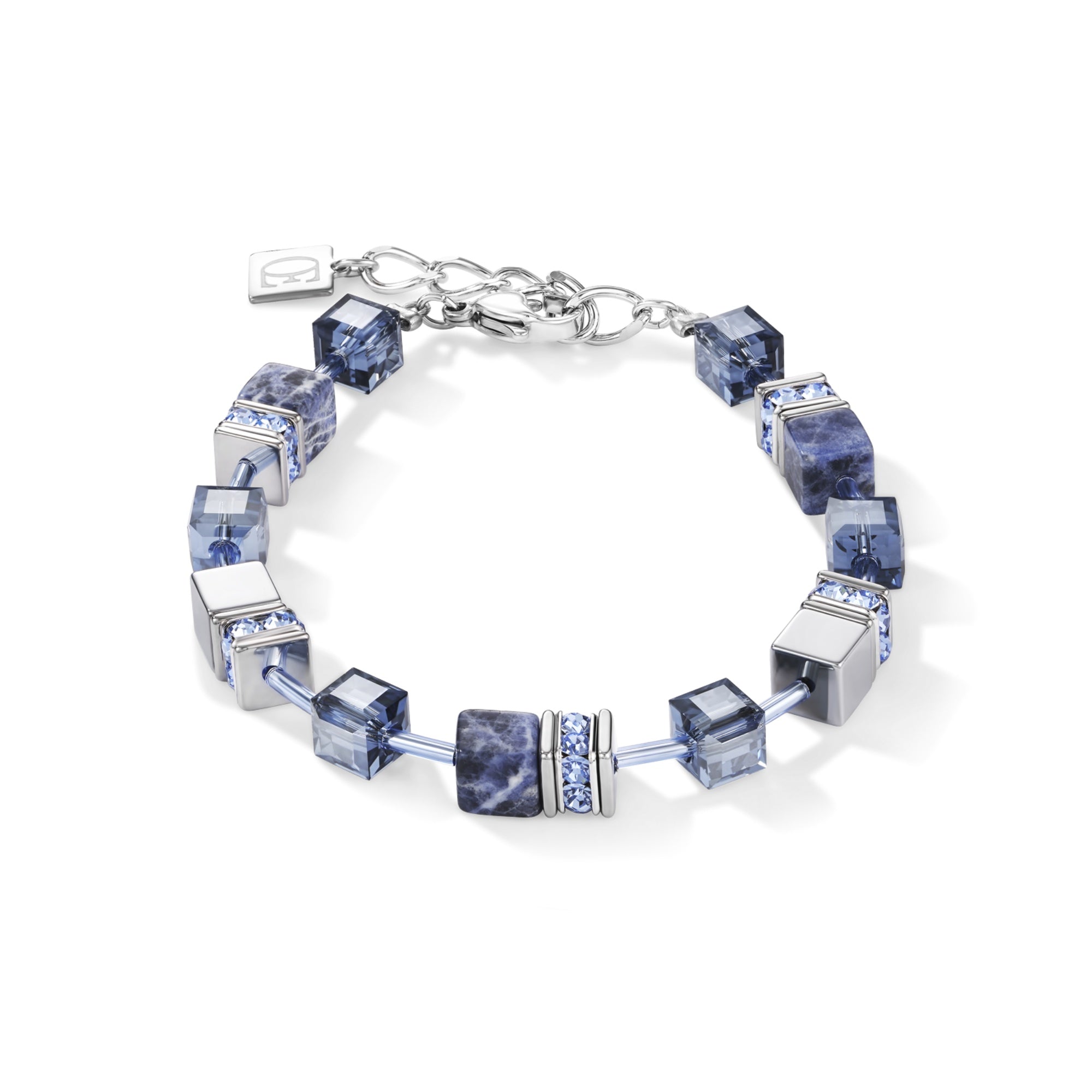 GeoCUBE Sodalite & Haematite Blue Bracelet