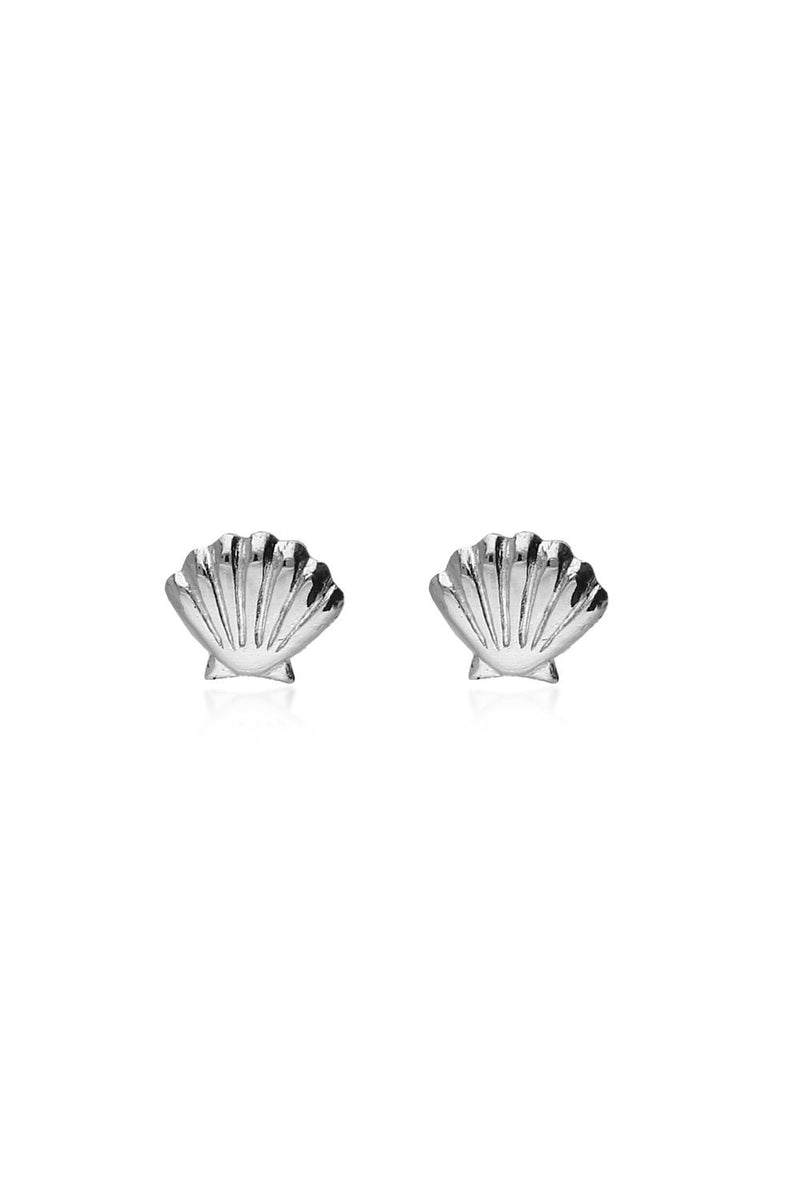Sterling Silver Shell Stud Earrings