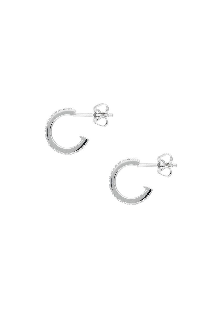 Sterling Silver Small CZ Hoop Earrings
