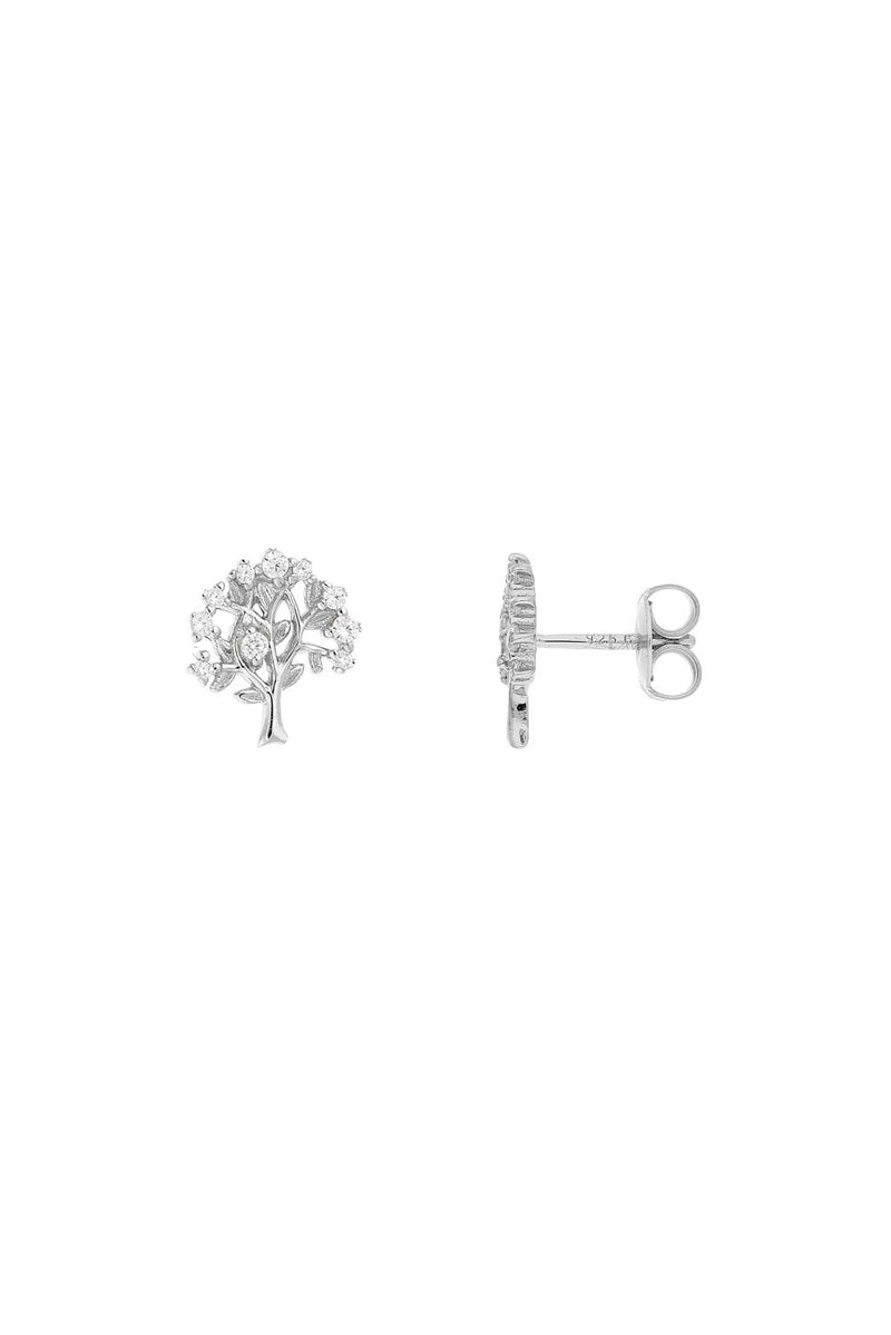 Sterling Silver Tree Of Life Stud Earrings