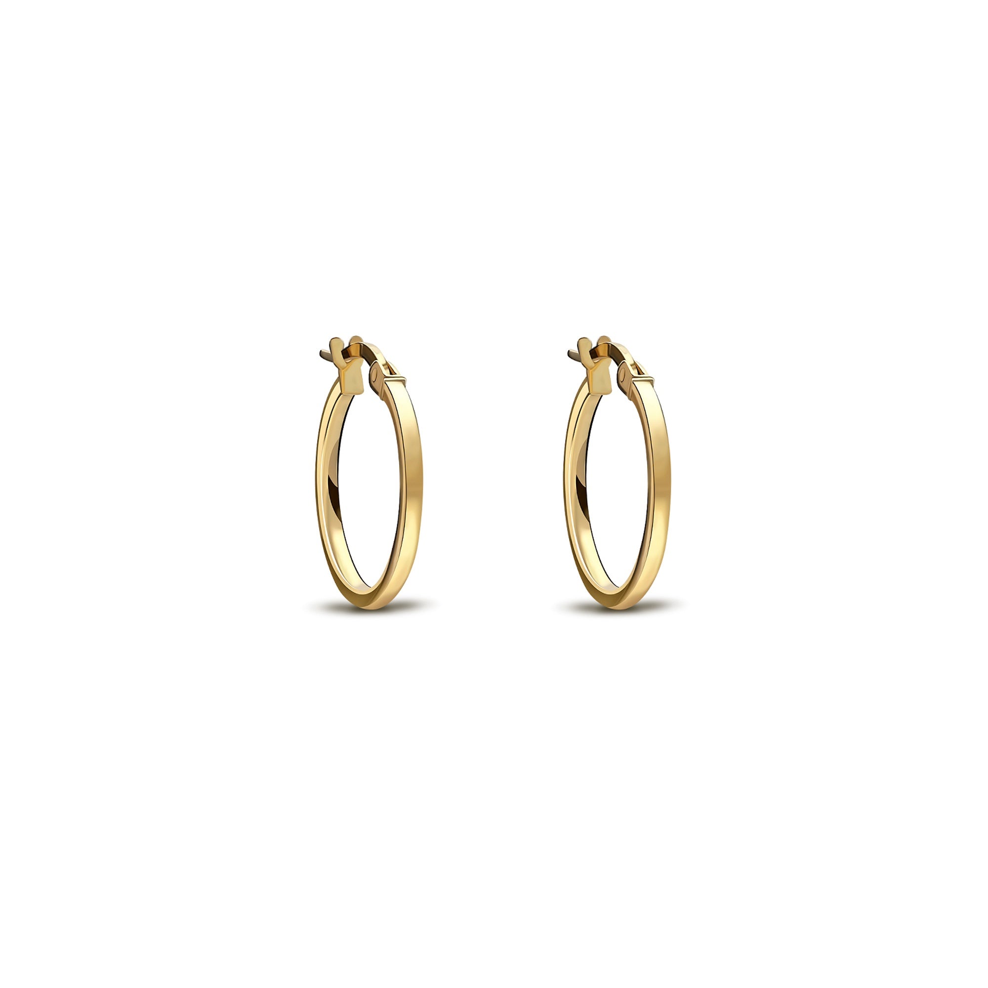 9ct Gold 20mm Closed Round Hoop Earrings