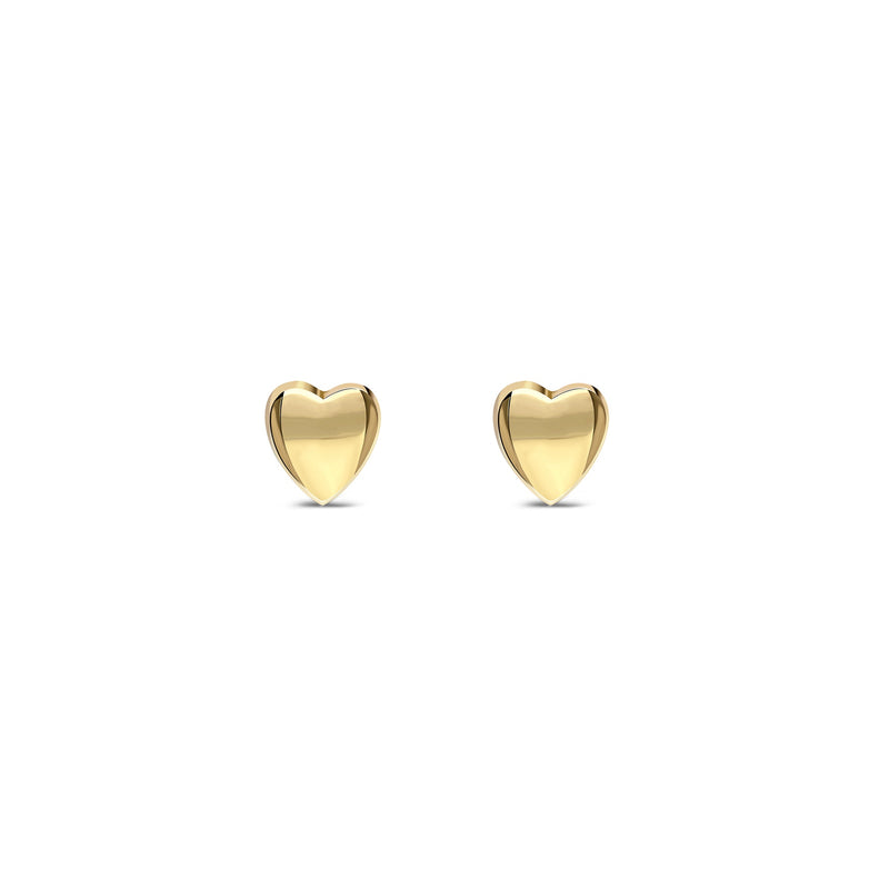 9ct Gold Heart Stud Earrings