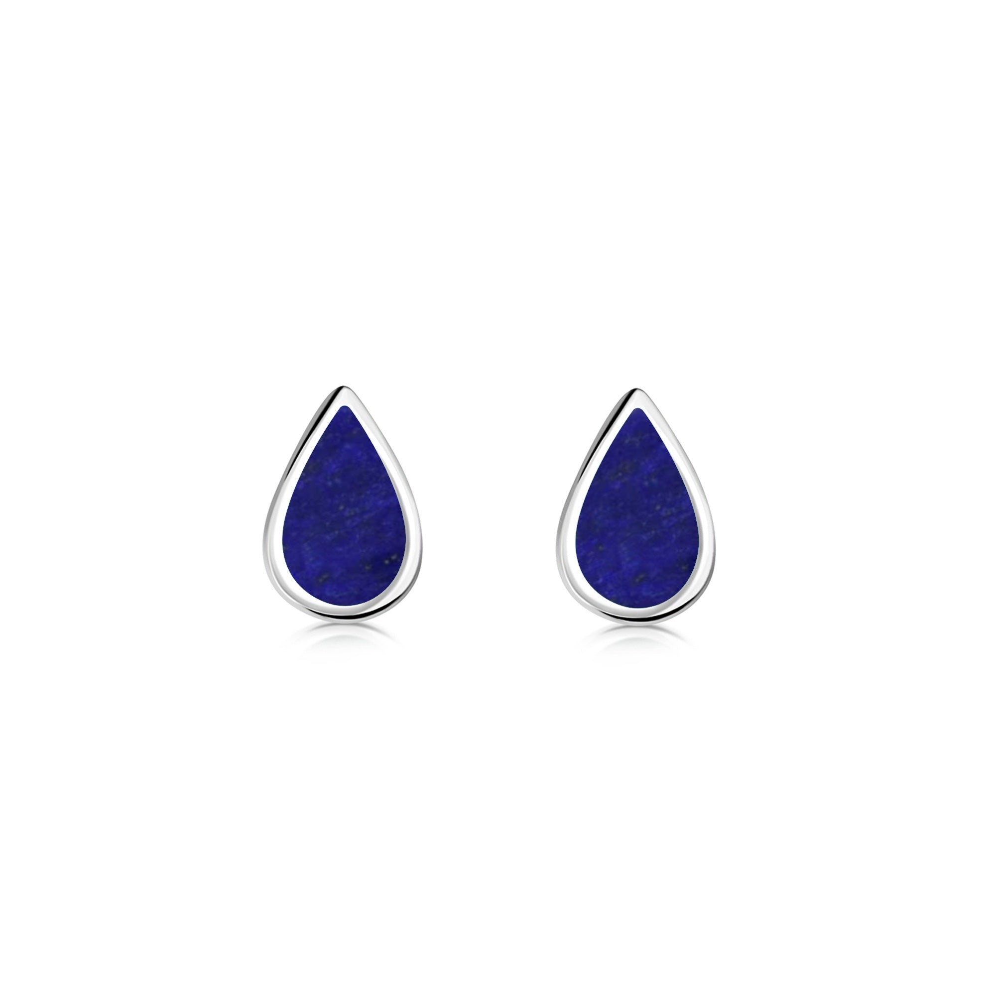 Sterling Silver Lapis Lazuli Small Teardrop Stud Earrings