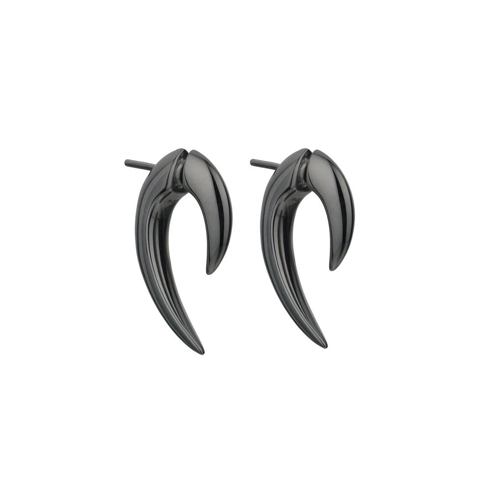 Silver Black Rhodium Talon Earrings