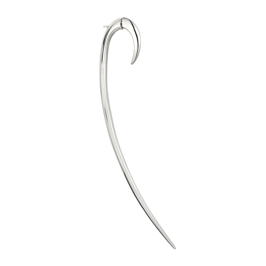 Single Silver Statement Hook Earring