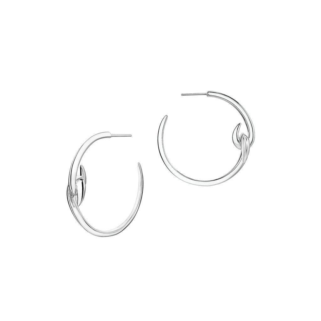 Silver Hook Hoop Earrings
