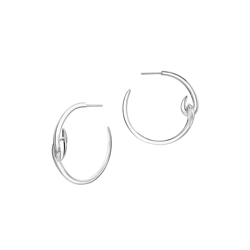 Silver Hook Hoop Earrings