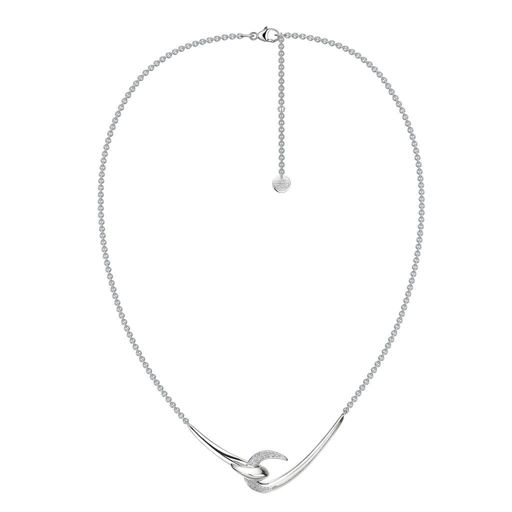 Silver Diamond Hook Necklace