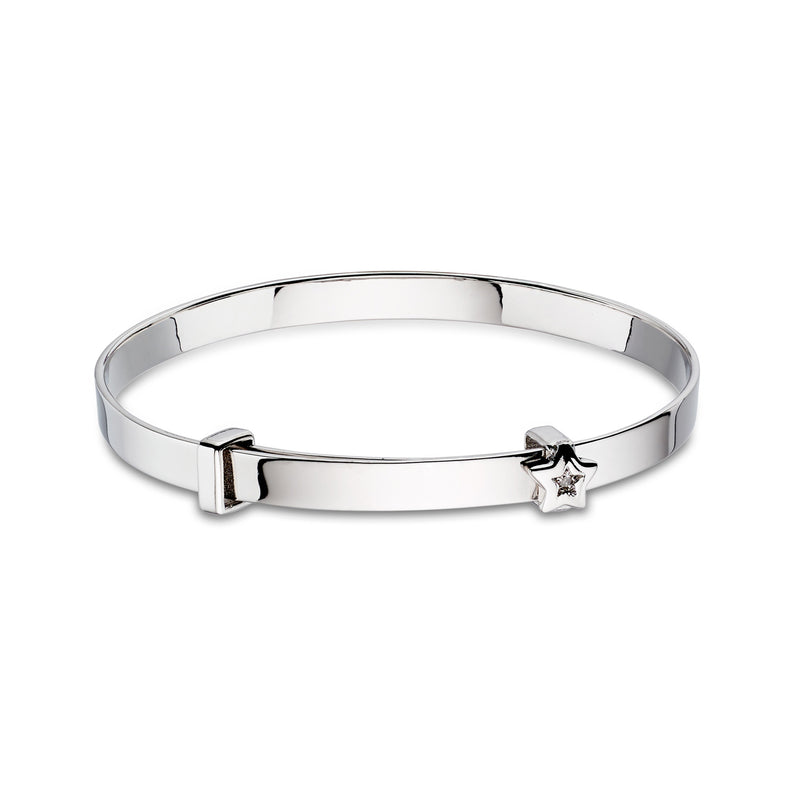 Inez - Diamond Star Christening Bangle