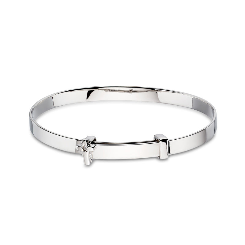 Honor - Diamond Cross Christening Bangle